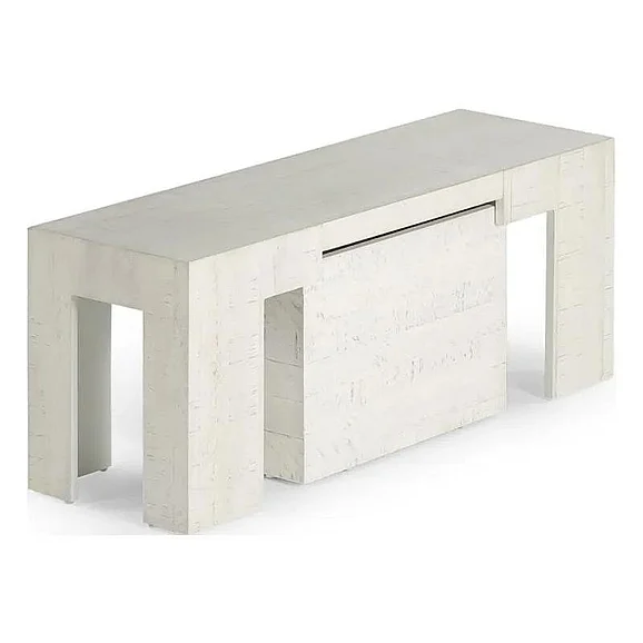 Transformer Table Extendable Dining Bench in Canadian Birch White 10121