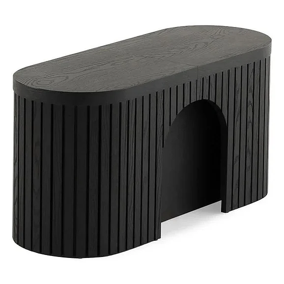 Transformer Table Round Bench in Smoked Hickory 13122