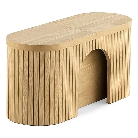 Transformer Table Round Bench in Scandinavian Oak 13128