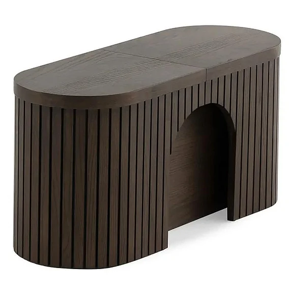 Transformer Table Round Bench in Royal Walnut 13135