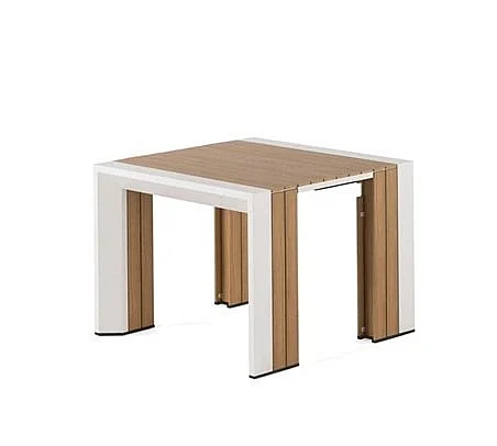 Transformer Table Outdoor Extendable Dining Table w/ 5 Panels in Light Oak & Light Grey 31028;32228