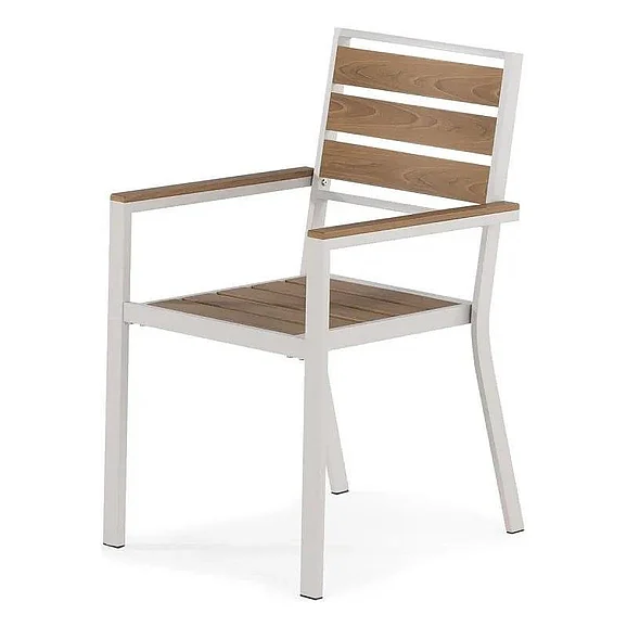 Transformer Table Outdoor Dining Chair (Set of 2) in Light Oak & Light Grey 31328