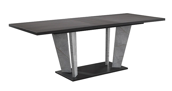 J&M Furniture Travertine Dining Table in Dark Oak and Gray 18772-DT CLOSEOUT