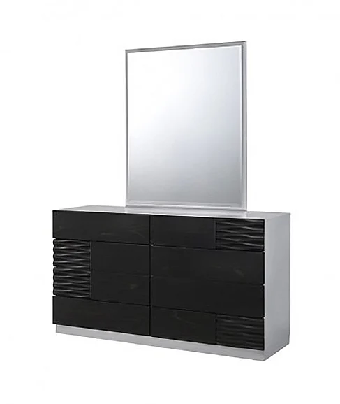 J&M Tribeca Dresser and Mirror in Black/Grey 18869-DM CLOSEOUT
