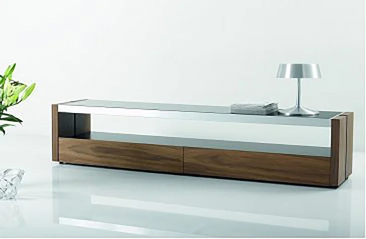 J&M Trieste Modern TV Base in Walnut 18090 PROMO