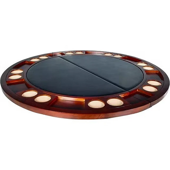 Steve Silver Tournament 50" Round Black Game Table Top in Rich Cherry TU5050GTB
