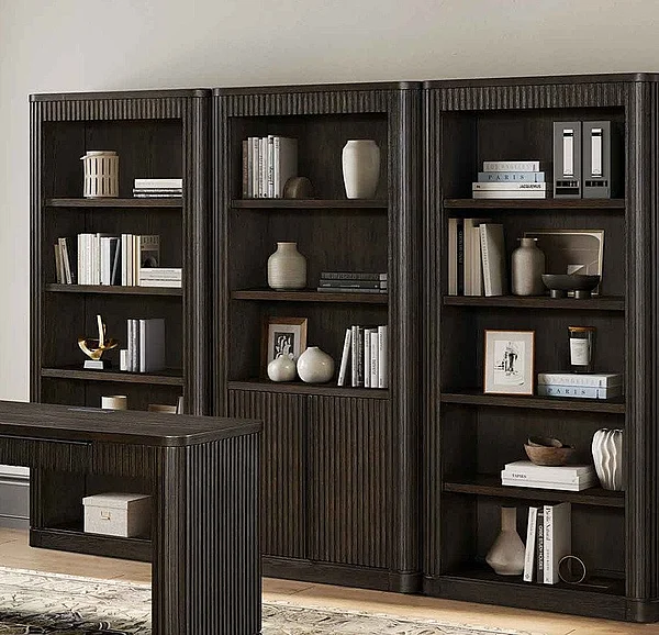 Martin Furniture Tulane 3pc Bookcase Wall Set in Dark Chocolate