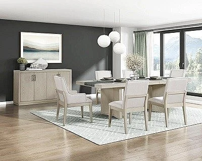 Homelegance Tundra 7pc Dining Table Set in Antique White