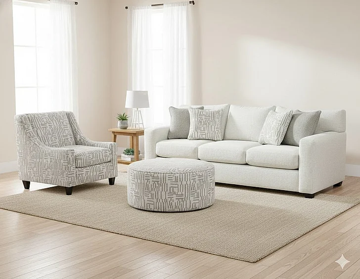 Southern Motion Turley Pearl 2pc Living Room Set in Off-White