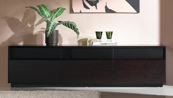J&M TV023 TV Stand in Dark Oak 1763951 PROMO