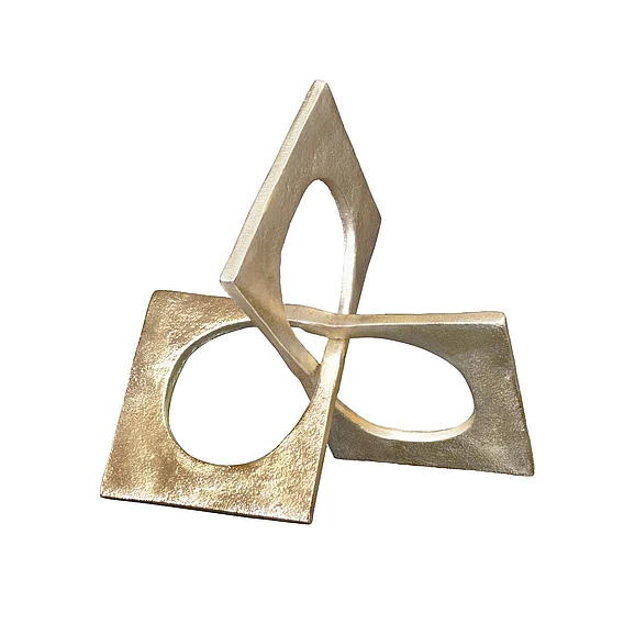 Worlds Away Twisted Metal Sculpture in Textured Antique Brass TWIST