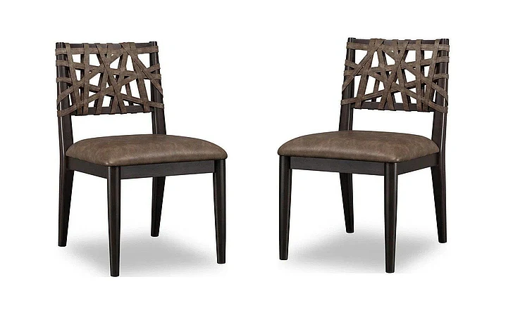 Modus Furniture Koko Woven Side Chair in Pangolin TWXV64 (Set of 2)