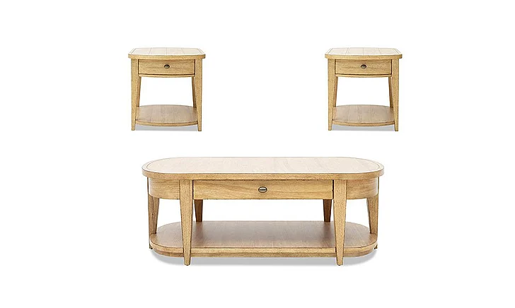 Legacy Classic Trisha Yearwood TY656 Todays Traditions 3-Piece Occasional Table Set in Natural Hickory