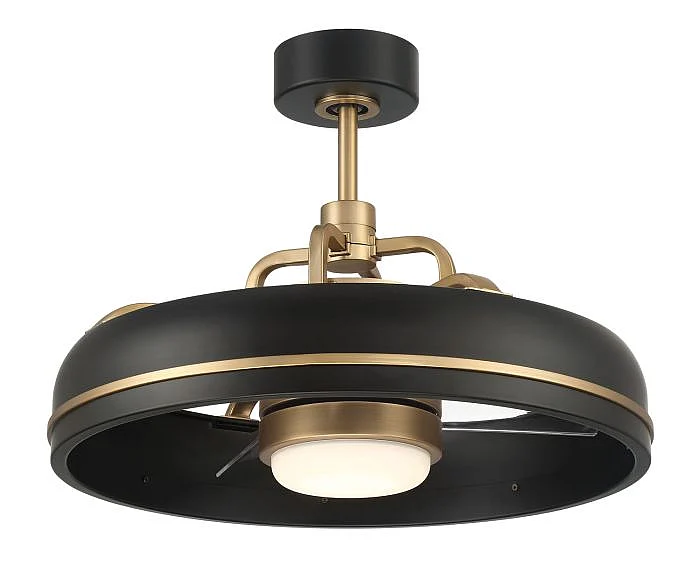 Craftmade Taylor 20" 3-Blade Ceiling Fan in Flat Black/Satin Brass TYL24FBSB3-NWF