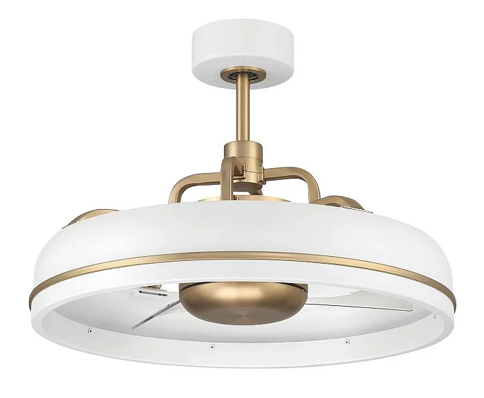 Craftmade Taylor 20" 3-Blade Ceiling Fan in White/Satin Brass TYL24WSB3-NWF