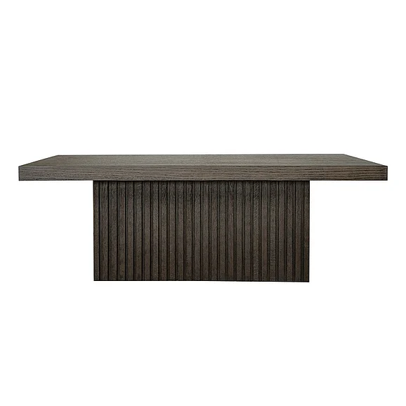 Worlds Away Tyson Slatted Pedestal Base Coffee Table in Dark Espresso Oak TYSON ES