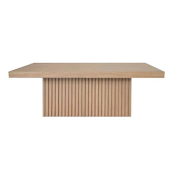 Worlds Away Tyson Slatted Pedestal Base Coffee Table in Natural Oak TYSON NO