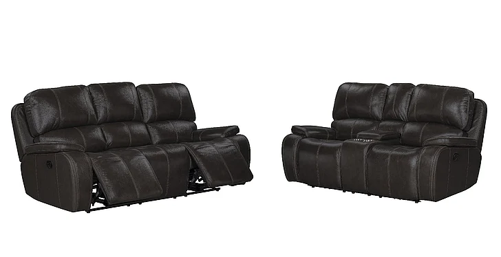 New Classic Brookings 2pc Manual Living Room Set in Charcoal