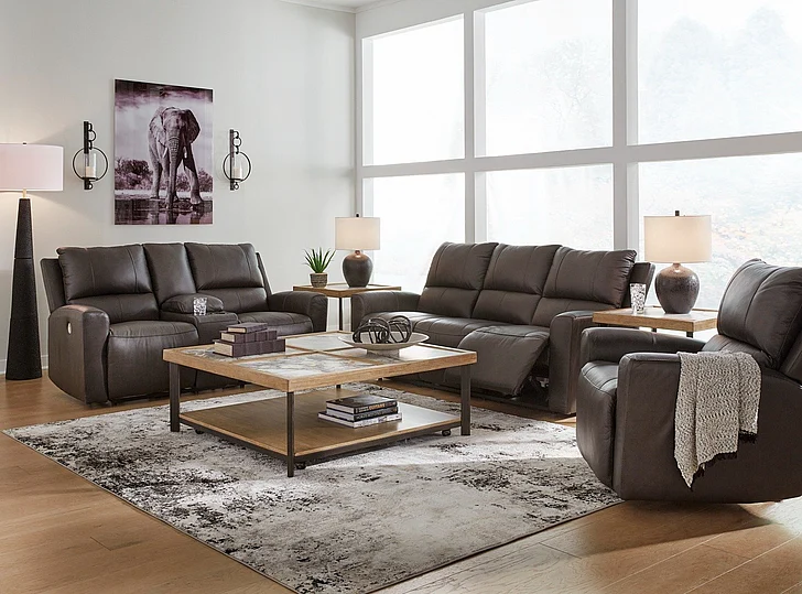 Boxmere 2-Piece Reclining Power Living Room Set in Storm