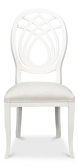 Sarreid Goccia Side Chair, Cortina White, Crema (Set of 2) U165-79AS;U165-79AS