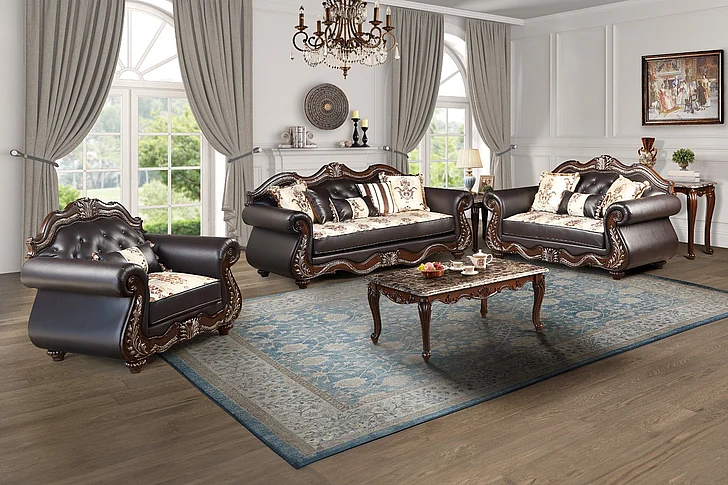 New Classic Furniture Maximus 2pc Living Room Set in Brown