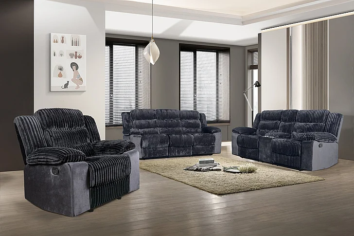 New Classic Willow 2pc Living Room Set in Black