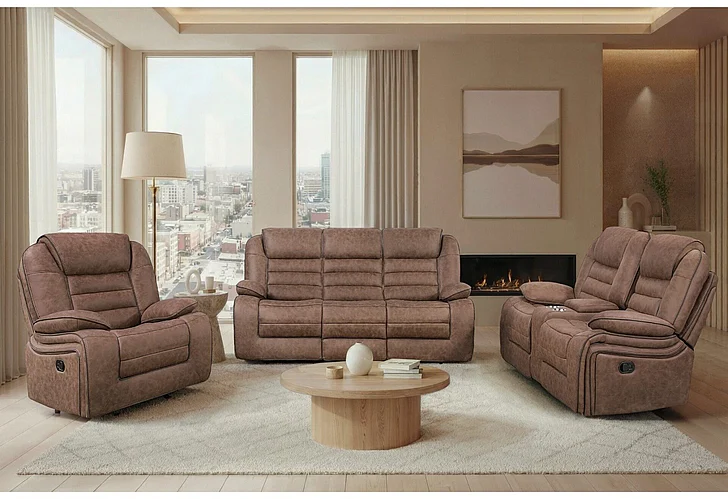 Global Furniture U2250 2pc Reclining Living Room Set in Brown