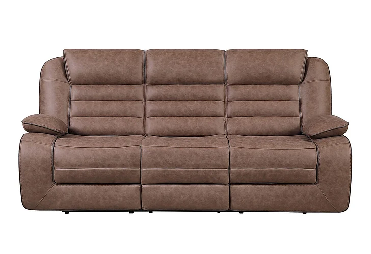 Global Furniture U2250 Manual Reclining Sofa in Brown U2250-BROWN-RS