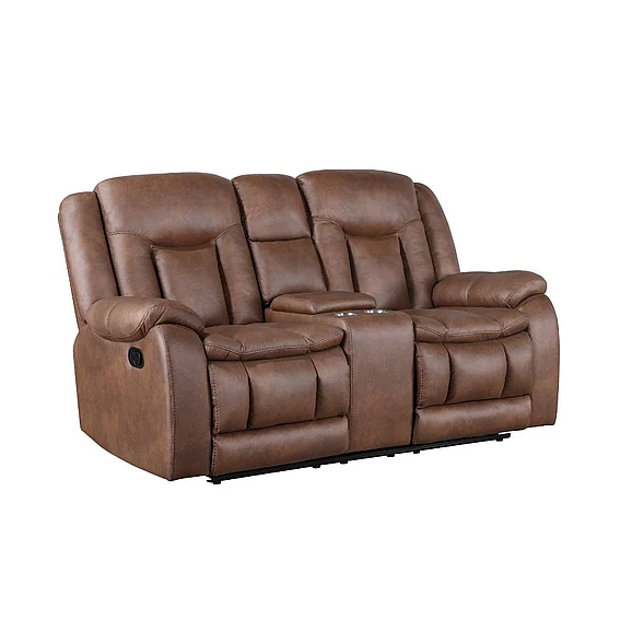New Classic Morello Console Loveseat w/ Dual Recliners - Brown U2505-25-BRW PROMO