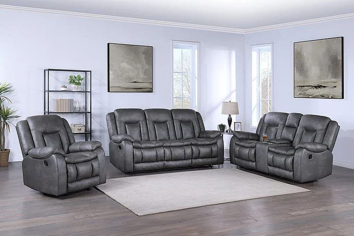 New Classic Morello 2pc Living Room Set with Dual Recliner in Gray