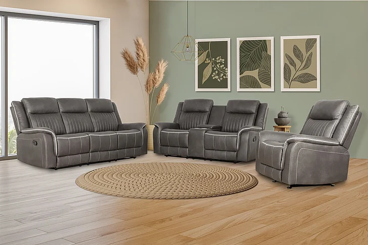 New Classic Enzo 2pc Living Room Set in Gray