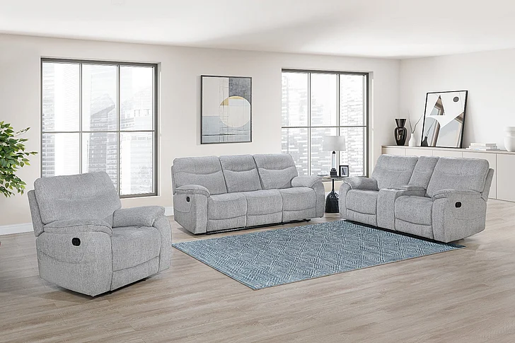 New Classic Chablis 2pc Living Room Set in Mist Gray