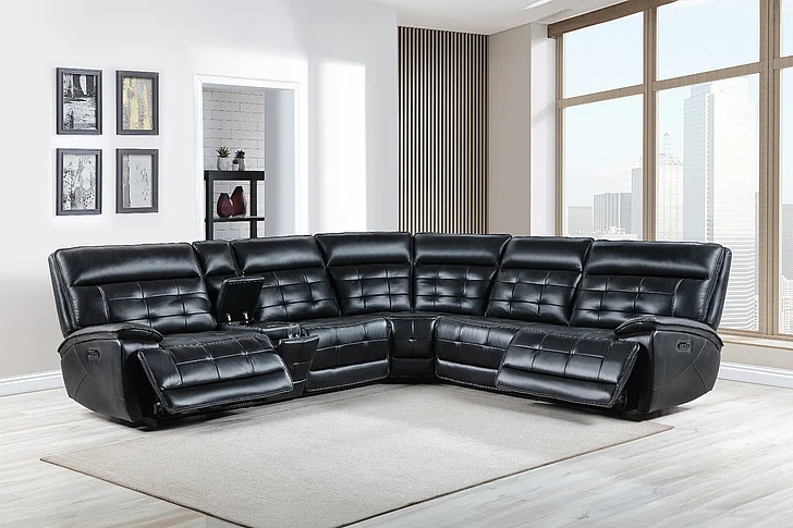 New Classic Warner 2pc Power Sectional in Black
