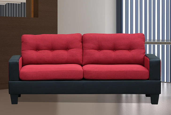 Titanic Furniture L428 Sofa in Red and Black L428S