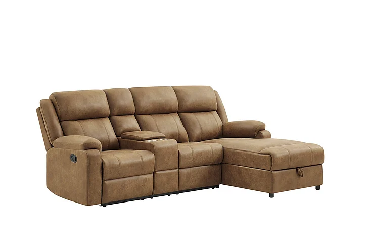 Global Furniture U6980 2pc Reclining Sectional Set in Brown U6980-BROWN-SECTIONAL