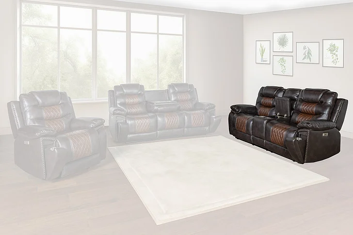 New Classic Nikko Sofa w/ Power Footrest - Brown U7005-30P1-BRN
