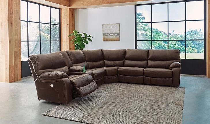 Family Circle 3-Piece Power Reclining Sectional Set in Dark Brown