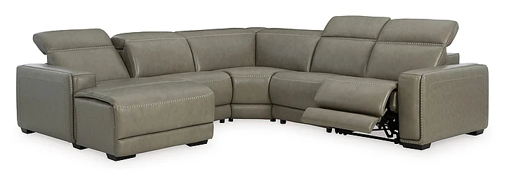 Correze 5-Piece Power Reclining Sectional in Gray