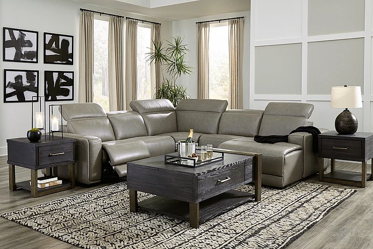 Correze 5-Piece Power Reclining Sectional in Gray U94202S8