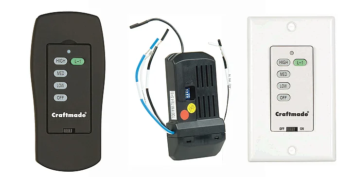 Craftmade Universal Intelligent Receiver, Hand Set, and Wall Control (Pre-Paired) UCIPB-2000-2