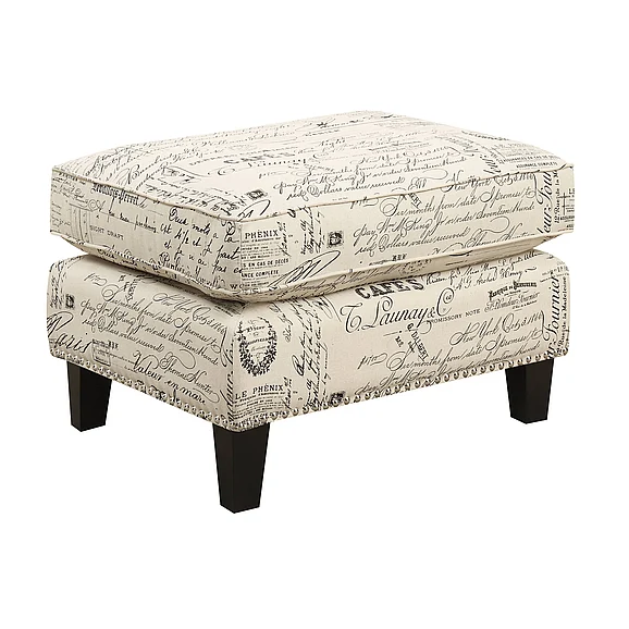 Elements International Erica 497 Ottoman w/Chrome Nail French Script (ISTA 3) UER636000CA