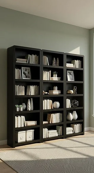 Aspenhome Taylor 3pc Bookcase Set in Black