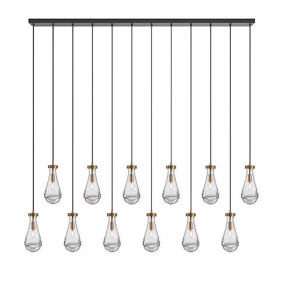 Vinci Lighting Loft Chandelier in Aged Brass/Black C88812-L-AB/BK