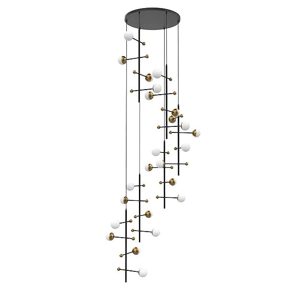 Vinci Lighting DNA Chandelier in Aged Brass/Black C1092-6AB/BK
