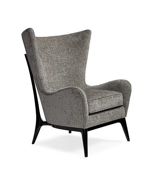 Caracole Upholstery Whats New Pussycat Living Room Chair in Almost Black UPH-CHALOU-34B