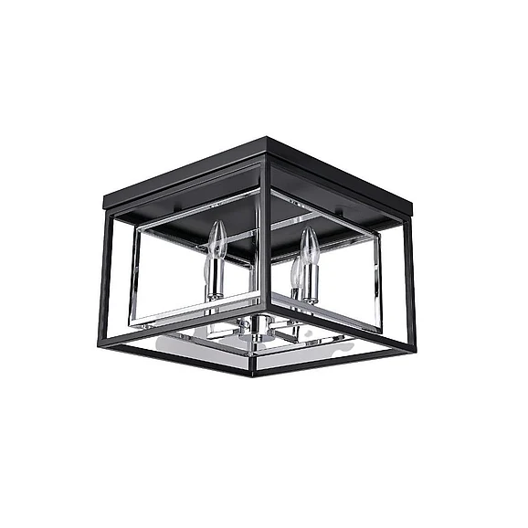 Vinci Lighting Flush Mount Ceiling Lighting in Chrome/Black FM1077-4CH/BK