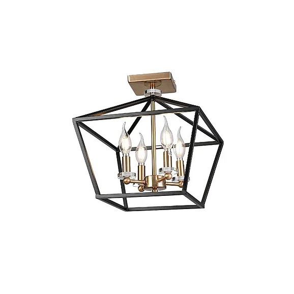Vinci Lighting Vita Flush Mount Ceiling Lighting in Aged Brass/Black FM1103-4AB/BK