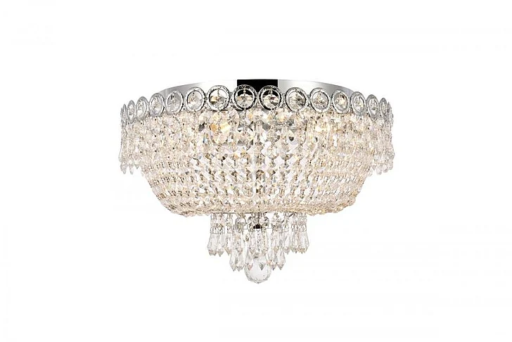 Elegant Century 4 Light Gold Flush Mount Clear Royal Cut Crystal V1900F16G/RC CLOSEOUT