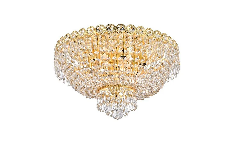 Elegant Century 6 Light Chrome Flush Mount Clear Royal Cut Crystal V1900F18C/RC