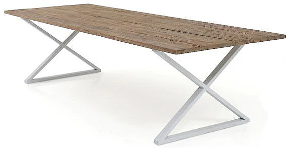 Artesia Lupe 84'' Dining Table in Teak with White V3-LUPE-215